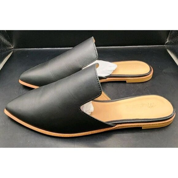 NIB Madewell The Gemma Mule Black Leather G8388 Cloudlift Padding Pointed Toe 7 - Picture 6 of 10